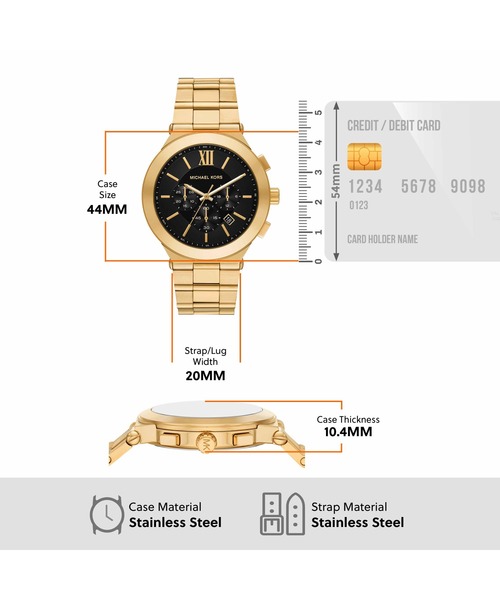 MICHAEL KORS(マイケルコース)の「マイケル・コース 腕時計 メンズ アナログ ステンレス MK9220(アナログ腕時計・メンズ・ゴールド・FREE)」の5枚目の写真