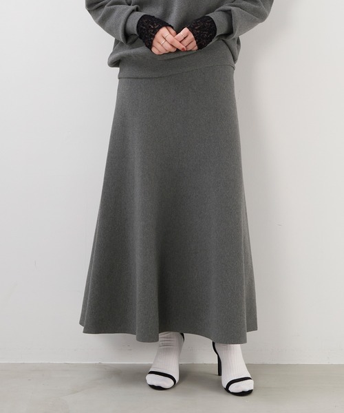 ハーフミラノフレアニットスカート〈セットアップ対応〉（スカート