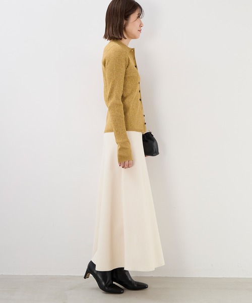 MICA&DEAL（マイカ＆ディール）の「ハーフミラノフレアニットスカート〈セットアップ対応〉（スカート・レディース・ブラウン/グレー/アイボリー・FREE）」の6枚目の写真