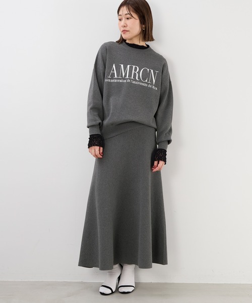 MICA&DEAL（マイカ＆ディール）の「ハーフミラノフレアニットスカート〈セットアップ対応〉（スカート・レディース・ブラウン/グレー/アイボリー・FREE）」の10枚目の写真