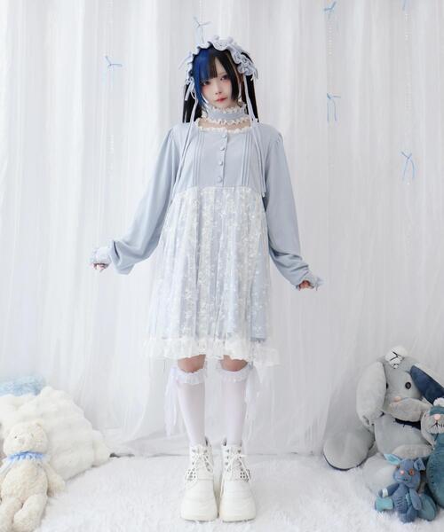 Whinny(ホワイニー)の「Whinny/《2個セット★》迷子の子猫姫(ワンピース・レディース・ブラック/サックスブルー/ホワイト・FREE)」の3枚目の写真