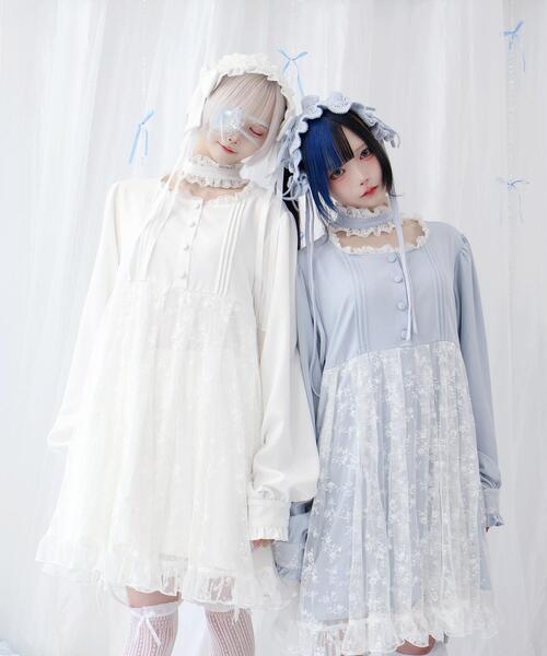 Whinny(ホワイニー)の「Whinny/《2個セット★》迷子の子猫姫(ワンピース・レディース・ブラック/サックスブルー/ホワイト・FREE)」の4枚目の写真
