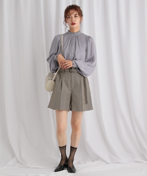 mysty woman（ミスティウーマン）の「ベルテッドショートパンツ 582499（その他パンツ・レディース・ブラウン系その他/ベージュ系その他/グレイッシュベージュ・FREE）」の6枚目の写真