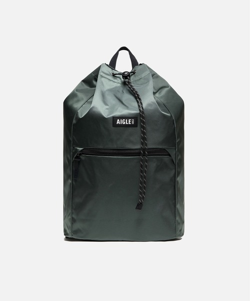 AIGLE(エーグル)の「撥水 アーバン 巾着ナイロンバックパック(バックパック/リュック・レディース・ブラック/グレー・FREE)」の2枚目の写真