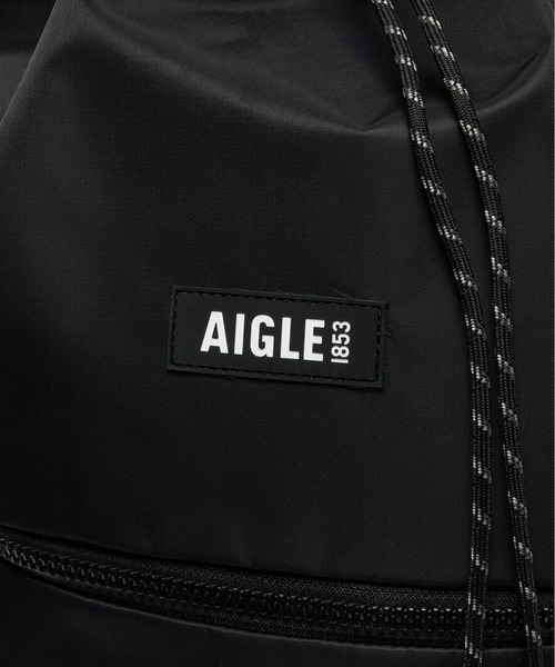 AIGLE(エーグル)の「撥水 アーバン 巾着ナイロンバックパック(バックパック/リュック・レディース・ブラック/グレー・FREE)」の3枚目の写真