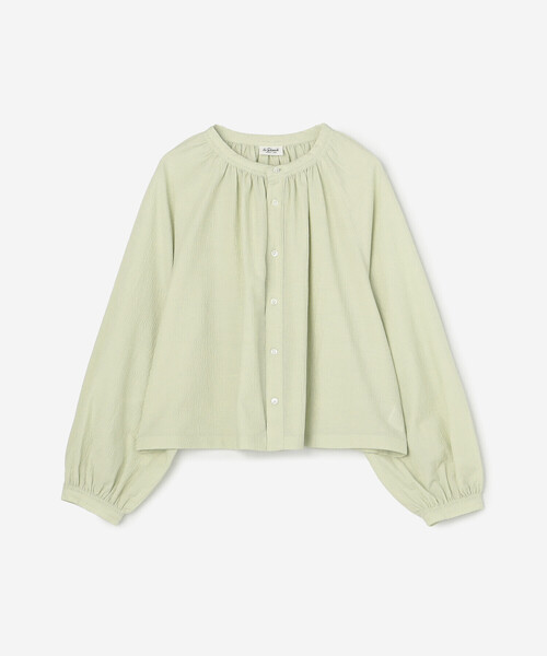 LE GLAZIK（ルグラジック）の「LE GLAZIK | ポリエステルコットン ギャザーシャツ WOMEN（シャツ/ブラウス・レディース・グリーン系その他/クリーム/ブラック・36）」の5枚目の写真