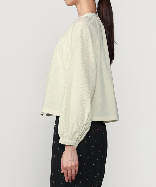 LE GLAZIK（ルグラジック）の「LE GLAZIK | ポリエステルコットン ギャザーシャツ WOMEN（シャツ/ブラウス・レディース・グリーン系その他/クリーム/ブラック・36）」の11枚目の写真