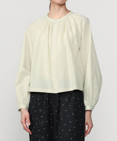 LE GLAZIK（ルグラジック）の「LE GLAZIK | ポリエステルコットン ギャザーシャツ WOMEN（シャツ/ブラウス・レディース・グリーン系その他/クリーム/ブラック・36）」の13枚目の写真