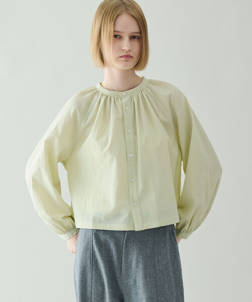 LE GLAZIK（ルグラジック）の「LE GLAZIK | ポリエステルコットン ギャザーシャツ WOMEN（シャツ/ブラウス・レディース・グリーン系その他/クリーム/ブラック・36）」の17枚目の写真