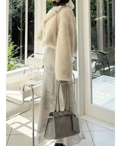 セール】テーラードカラーフェイクファーショートコート（その他