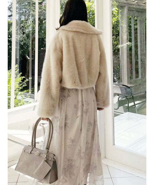 テーラードカラーフェイクファーショートコート（その他アウター