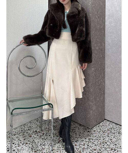 MERCURYDUO（マーキュリーデュオ）の「テーラードカラーフェイクファーショートコート（その他アウター・レディース・ブラウン/ベージュ/アイボリー・SMALL/MEDIUM）」の19枚目の写真