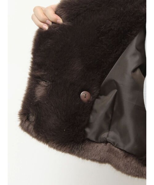 セール】テーラードカラーフェイクファーショートコート（その他