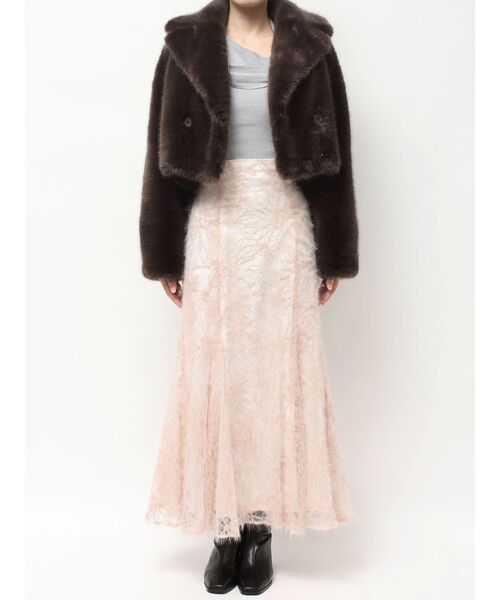 MERCURYDUO（マーキュリーデュオ）の「テーラードカラーフェイクファーショートコート（その他アウター・レディース・ブラウン/ベージュ/アイボリー・SMALL/MEDIUM）」の7枚目の写真