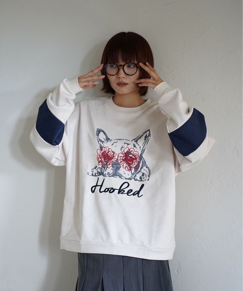 ATELANE（アテレーン）の「ATELANE / スウェードポンチ/アソート/刺繍デザイン/ロンTEE（Tシャツ/カットソー・メンズ・アイボリー/ブラック/ブラック系その他/ホワイト系その他・MEDIUM/LARGE）」の3枚目の写真
