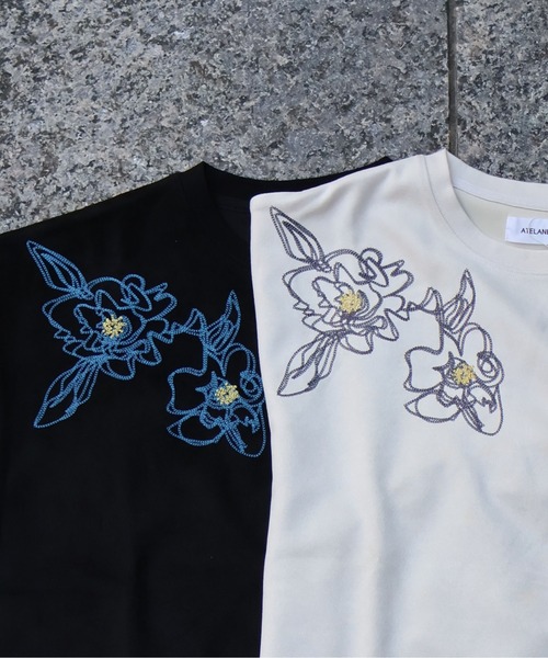 ATELANE（アテレーン）の「ATELANE / スウェードポンチ/アソート/刺繍デザイン/ロンTEE（Tシャツ/カットソー・メンズ・アイボリー/ブラック/ブラック系その他/ホワイト系その他・MEDIUM/LARGE）」の8枚目の写真