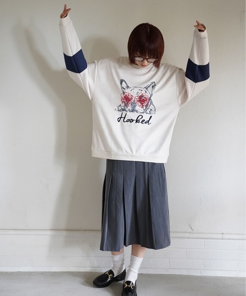 ATELANE（アテレーン）の「ATELANE / スウェードポンチ/アソート/刺繍デザイン/ロンTEE（Tシャツ/カットソー・メンズ・アイボリー/ブラック/ブラック系その他/ホワイト系その他・MEDIUM/LARGE）」の20枚目の写真
