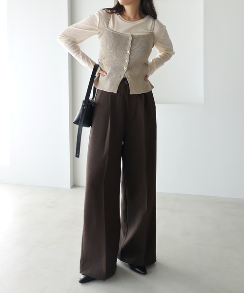 トップス himari9696 セール】【選べるネックデザイン】長袖シアートップス（Tシャツ