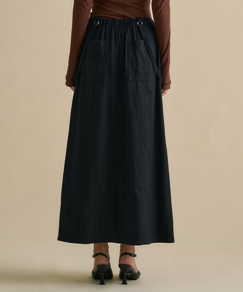 UNITED TOKYO(ユナイテッドトウキョウ)の「Vintage Nep Suspender Skirt|セットアップ/細見え/春服(スカート・レディース・ブラック/オフホワイト・1/2)」の20枚目の写真