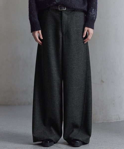 CLEL】Wool Blend Herringbone Tweed 3D Pants / ウールブレンド