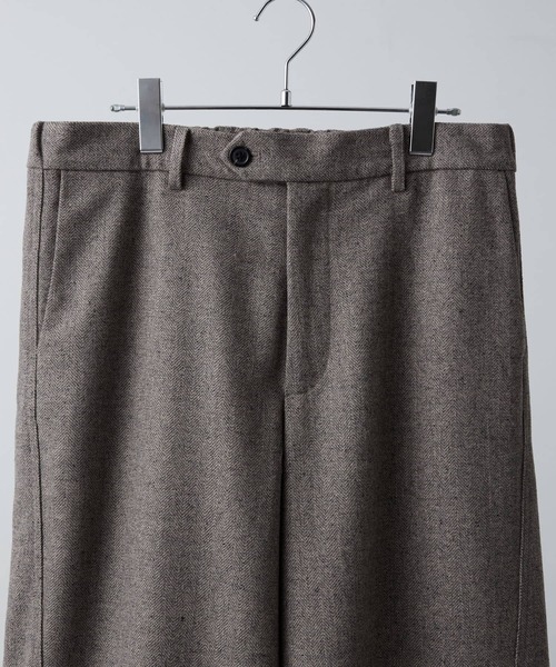 CLEL】Wool Blend Herringbone Tweed 3D Pants / ウールブレンド