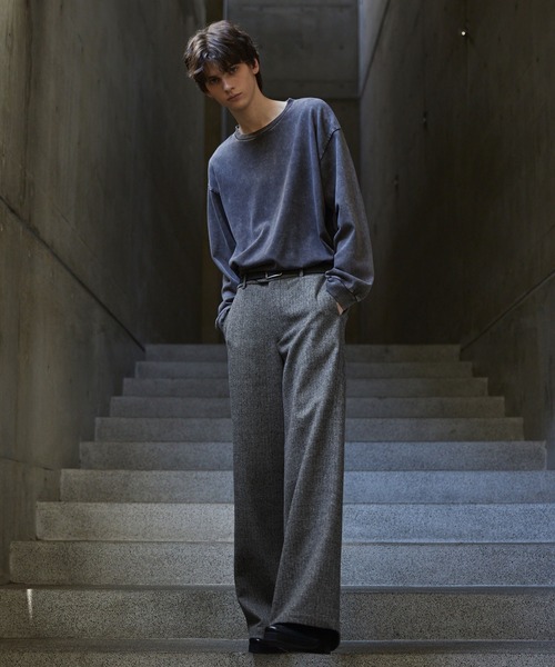 【CLEL】ウールブレンドヘリンボーンツイードジャケット/3Dパンツ XSサイズ CLEL（クレイル） スラックス 「CLEL」Wool Blend Herringbone Tweed