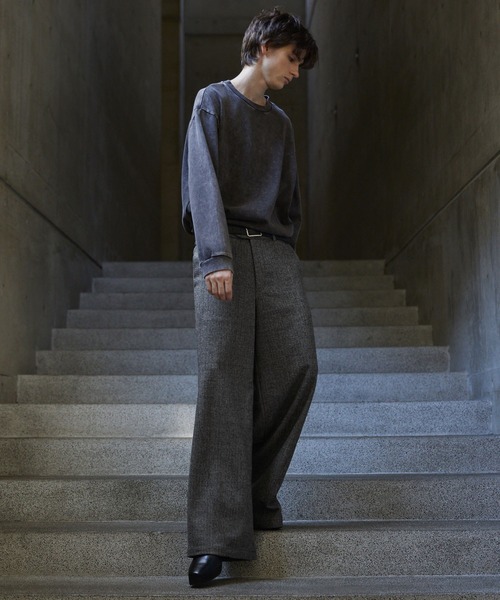 CLEL(クレイル)の「【CLEL】Wool Blend Herringbone Tweed 3D Pants / ウールブレンド ヘリンボーンツイード3Dパンツ【セットアップ対応】(スラックス・メンズ・グレー系/ベージュ系/ブラック系・L/M/S/XS)」の16枚目の写真
