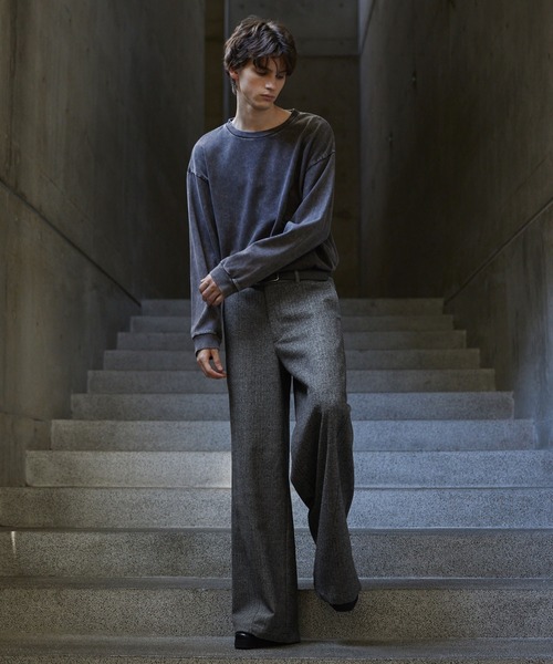 CLEL(クレイル)の「【CLEL】Wool Blend Herringbone Tweed 3D Pants / ウールブレンド ヘリンボーンツイード3Dパンツ【セットアップ対応】(スラックス・メンズ・グレー系/ベージュ系/ブラック系・L/M/S/XS)」の17枚目の写真