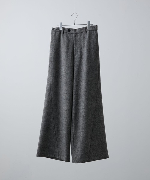 【CLEL】ウールブレンド ヘリンボーンツイード3Dパンツ CLEL】Wool Blend Herringbone Tweed 3D Pants / ウールブレンド