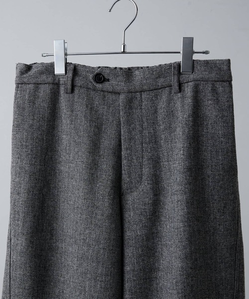 CLEL】Wool Blend Herringbone Tweed 3D Pants / ウールブレンド