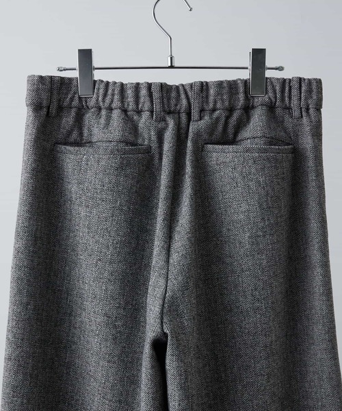 CLEL】Wool Blend Herringbone Tweed 3D Pants / ウールブレンド