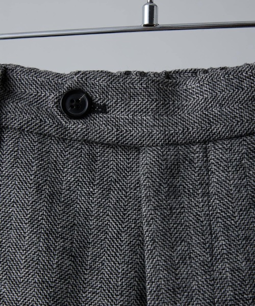 CLEL】Wool Blend Herringbone Tweed 3D Pants / ウールブレンド