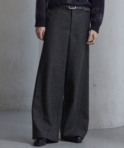 CLEL】Wool Blend Herringbone Tweed 3D Pants / ウールブレンド
