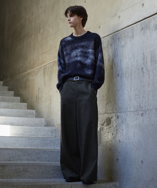 CLEL】Wool Blend Herringbone Tweed 3D Pants / ウールブレンド