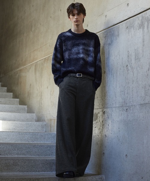 CLEL】Wool Blend Herringbone Tweed 3D Pants / ウールブレンド