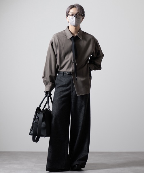 CLEL】Wool Blend Herringbone Tweed 3D Pants / ウールブレンド