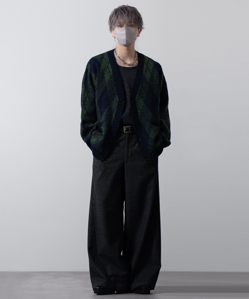 CLEL】Wool Blend Herringbone Tweed 3D Pants / ウールブレンド