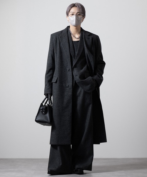 セール】【CLEL】Wool Blend Herringbone Tweed 3D Pants / ウール