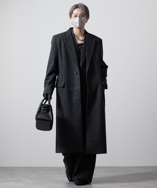 ポポ 【marka】ドルマンスリーブチェスターコート 【marka】パンツ CLEL】Wool Blend Herringbone Tweed 3D Pants / ウールブレンド