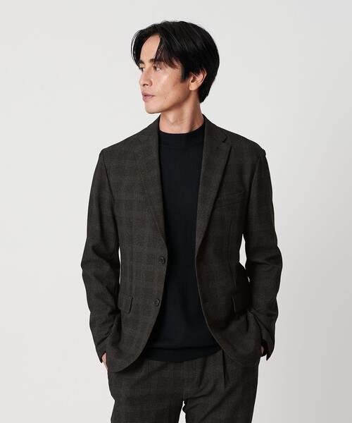 K015新品▼ ビームス 2B テーラードジャケット 【 L 】 グレー 裏カモフラ柄 ジャケット BEAMS コットン 秋冬 カジュアル メンズ BEAMS（ビームス）の「BEAMS ⁄ ウールリネン 2B ジャケット