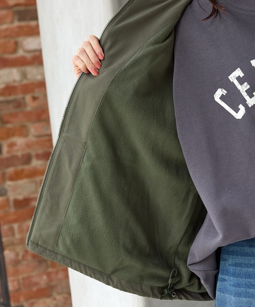 Honeys(ハニーズ)の「【非フッ素撥水加工】裏フリースフードブルゾン(ブルゾン・レディース・ベージュ/ネイビー/ブラック/カーキ・S/M/LL/L)」の6枚目の写真