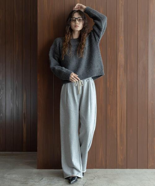 URBAN RESEARCH Sonny Label（アーバンリサーチサニーレーベル）の「『WEB限定』アイレット切替ニットプルオーバー（ニット/セーター・レディース・チャコールグレー/オフホワイト/イエロー・FREE）」の21枚目の写真