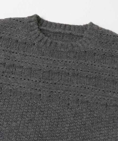 URBAN RESEARCH Sonny Label（アーバンリサーチサニーレーベル）の「『WEB限定』アイレット切替ニットプルオーバー（ニット/セーター・レディース・チャコールグレー/オフホワイト/イエロー・FREE）」の17枚目の写真