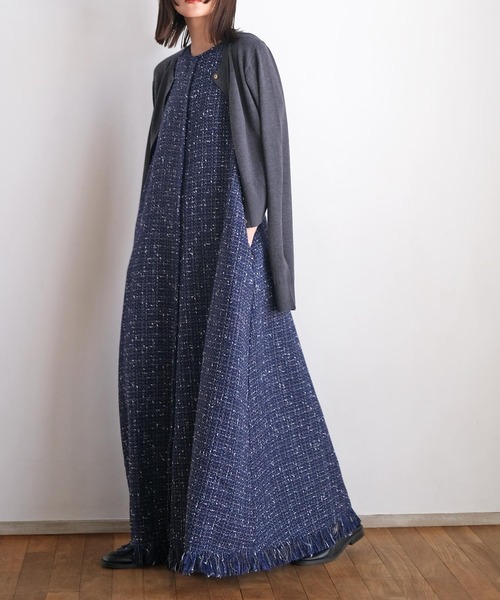 ノースリーブツイードワンピース（ワンピース）｜AKTE（アクテ）の