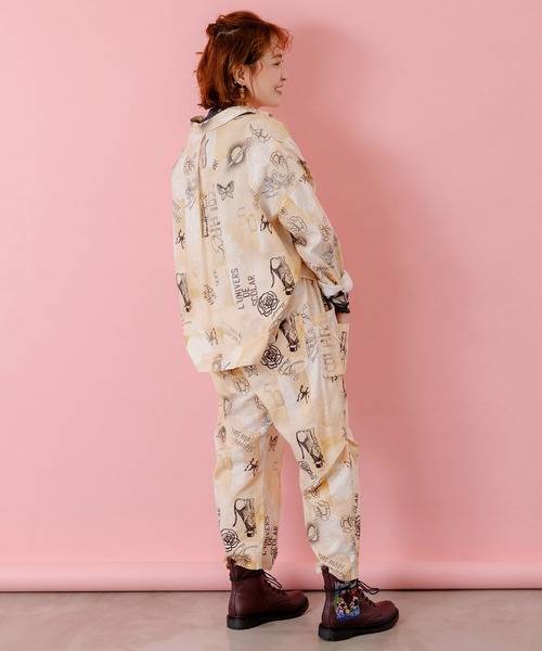 ScoLar（スカラー）の「153613：バイオ加工レースプリントパンツ（デニムパンツ・レディース・カーキ/ベージュ・M）」の7枚目の写真