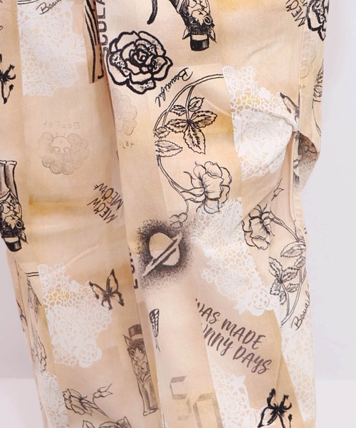 ScoLar（スカラー）の「153613：バイオ加工レースプリントパンツ（デニムパンツ・レディース・カーキ/ベージュ・M）」の15枚目の写真