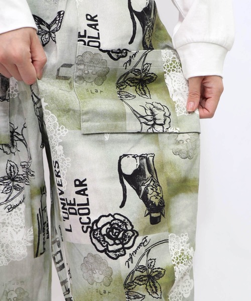 ScoLar（スカラー）の「153613：バイオ加工レースプリントパンツ（デニムパンツ・レディース・カーキ/ベージュ・M）」の19枚目の写真