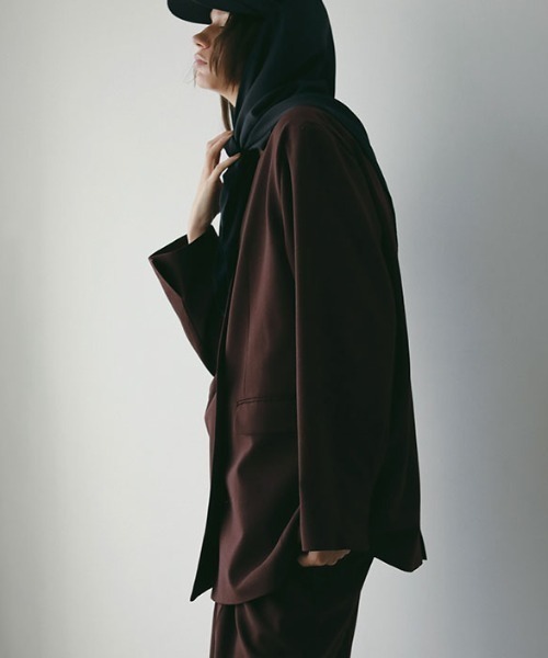 セール】サイロスパンノーカラーダブルブレストジャケット（ノーカラー