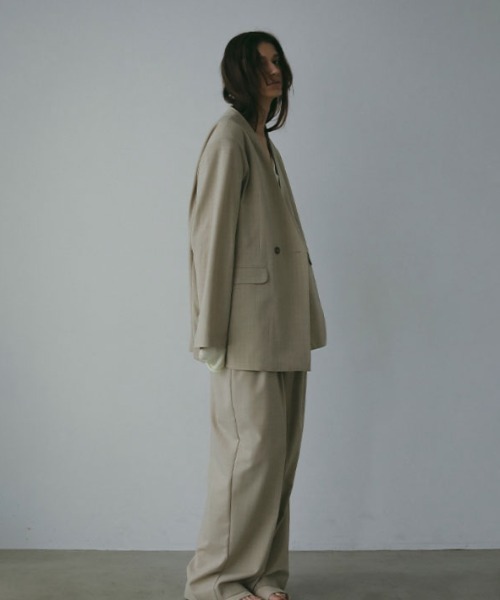 セール】サイロスパンノーカラーダブルブレストジャケット（ノーカラー