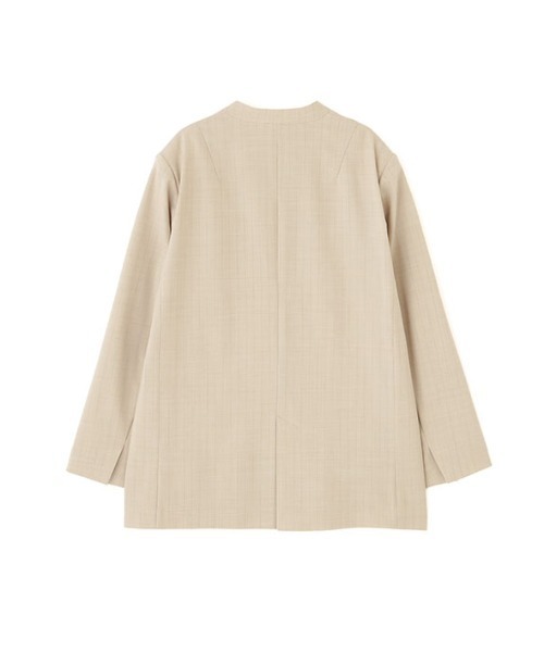 サイロスパンノーカラーダブルブレストジャケット（ノーカラー